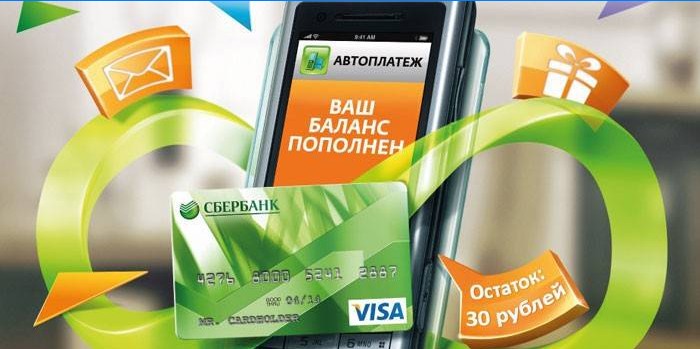 Mobilus telefonas ir „Sberbank“ kortelė