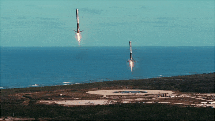 nusileidimo laipteliai „Falcon Heavy“