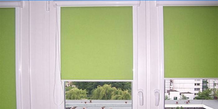 Šviesiai žalios roletai ant „Santa Uni“ langų