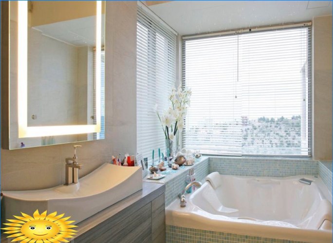 Jei vonios kambaryje yra langas - dizaino variantai