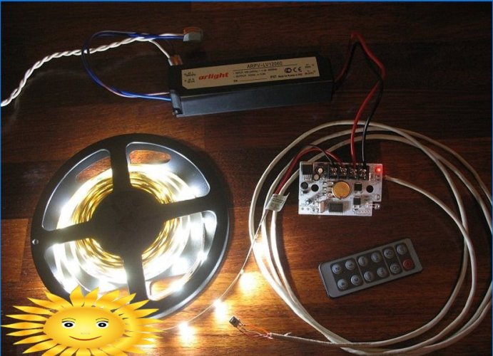 LED juostos prijungimas naudojant dimmerį