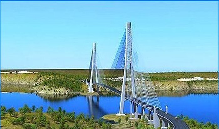 Tiltas ant kabelio prie Ruskio salos - lūžis statant Rusijos tiltus