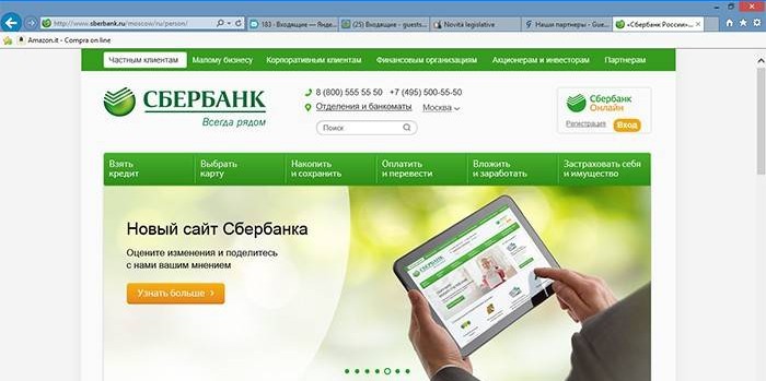 Atviras „Sberbank“ puslapis internete