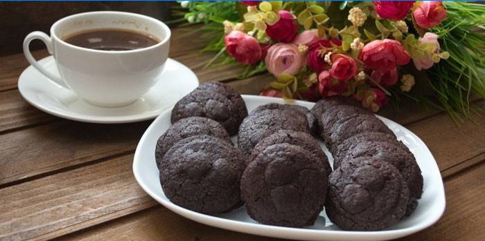 Šokolado sausainių sausainiai su kava