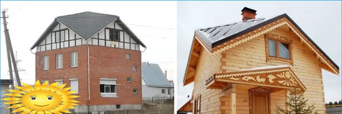 Namų su Sudeikino stogu pavyzdžiai