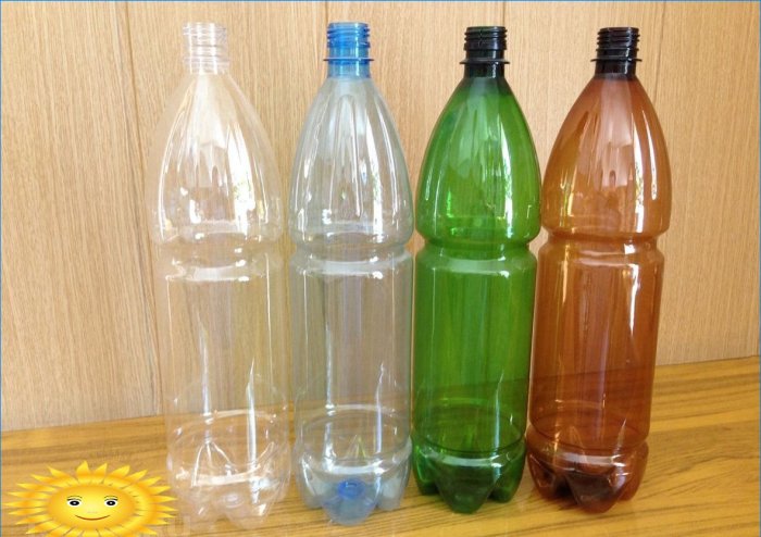 Lašinamas laistymas plastikiniais buteliais