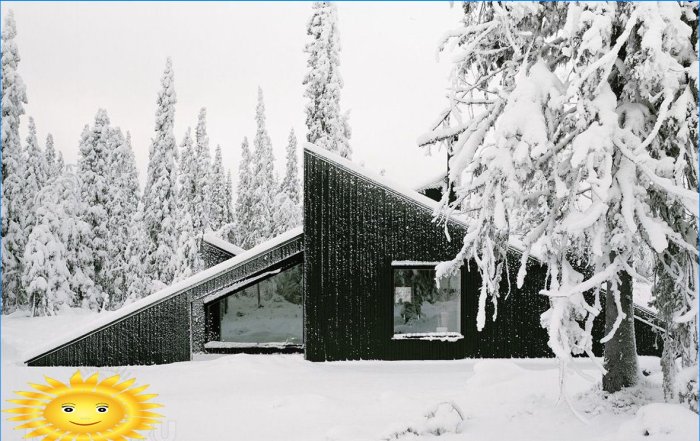 Neįprasti alpiniai namai - žiemos nuotraukų kolekcija