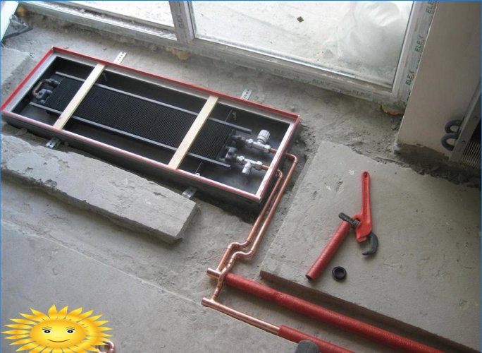 Paslėpta šildymo sistema: grindų konvektoriai ir įmontuoti radiatoriai