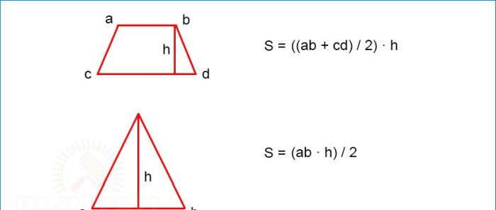 Trapecijos ir trikampio plotas