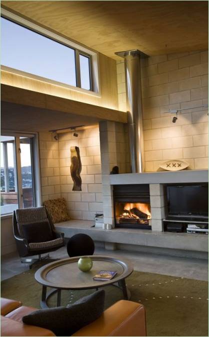 "Athfield Architects" šeimos namo "Harding House" interjeras, Naujoji Zelandija